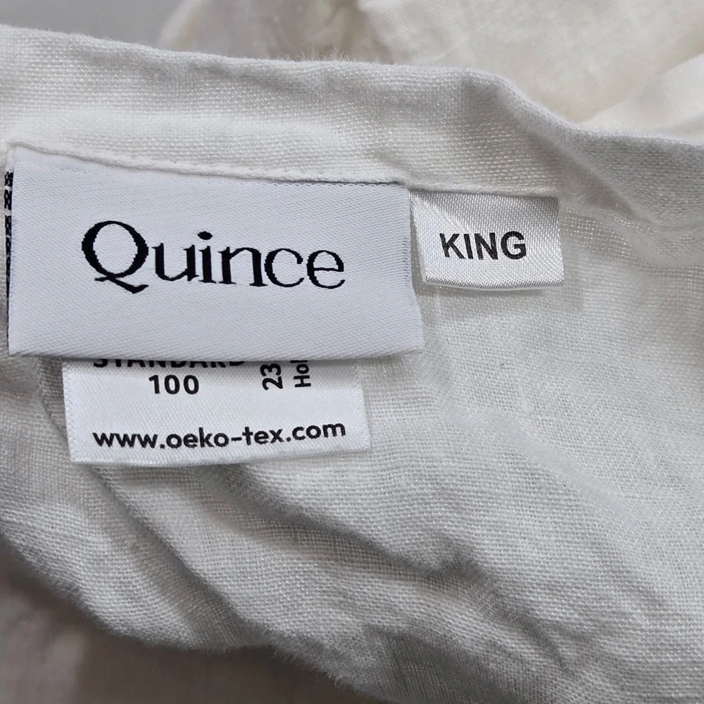 QUINCE European Linen Flat Sheet King White 5725 - Picture 3 of 6